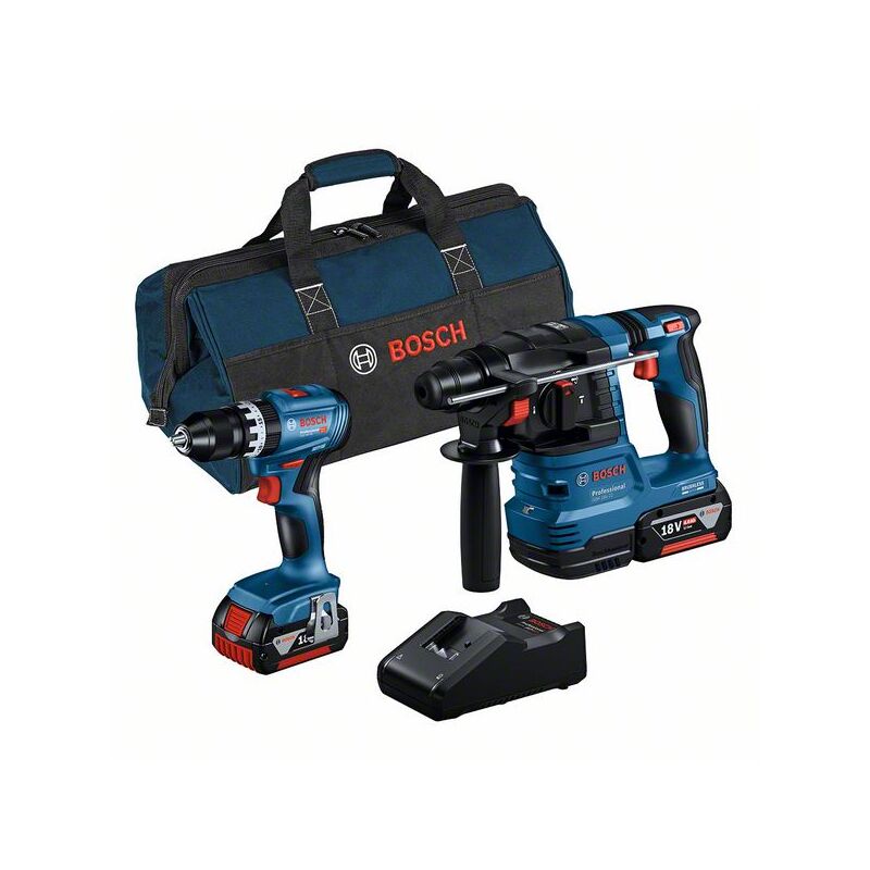 Bosch - Kit Combo 2 pezzi 18V: gsb 18V-45 + gbh 18V-22 + 2 x 4.0Ah + caricabatterie + borsa