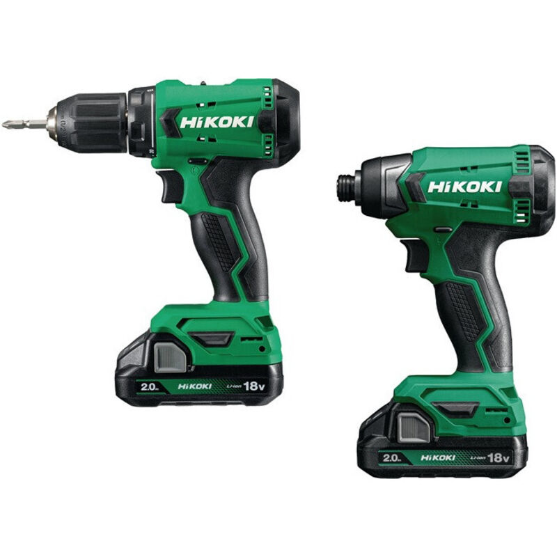 Hikoki - Kit combiné perceuse-visseuse sans fil KC18DA 18 v 2 Ah 1,5 - 13 mm