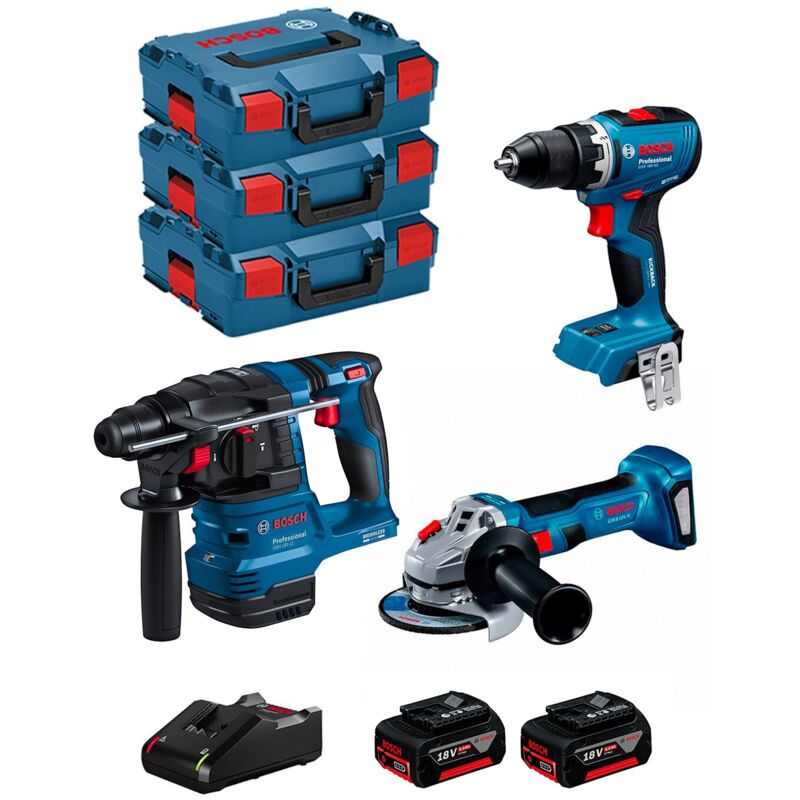 BOSCH Kit 0615A5009G (GSR 18V-65 + GBH 18V-22 + GWS 18V-8 + 2 x 5,0 Ah + GAL18V-40 + 3 x L-Boxx 136)