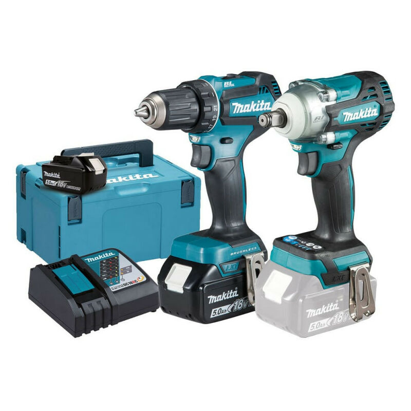 Kit d'Outils Sans Fil Makita DLX2452TJ – 18V, 2 Batteries 5 Ah, Chargeur - vue 2