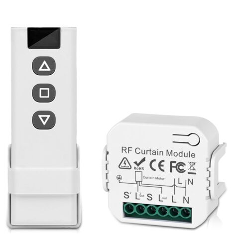Kit Commande Volet Roulant Sans Fil - Récepteur RF + Télécommande - Portée 100 M - Pour Moteur Volet Roulant - 1 Pièce