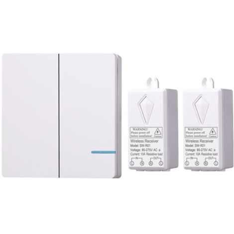 Kit Commutateur Et Récepteur D'éclairage Sans Fil - Installation Facile Et Portée Jusqu'à 100 Pieds, Idéal Pour Les Lampes D'Intérieur Ampoule LED