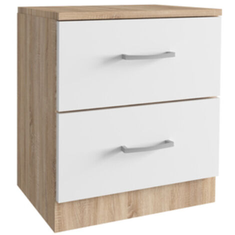 KIT COMODINO 2 CASSETTI 45X34XH47 CM ROVERE BIANCO KITWOOD INDUSTRY 1 PZ