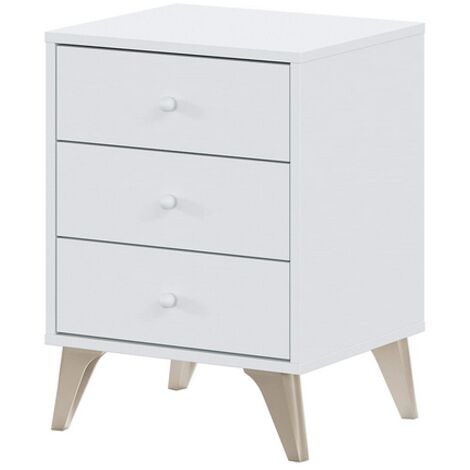 KIT Comodino Camera da Letto legno 40x33.5x56h cm SWETT Bianco
