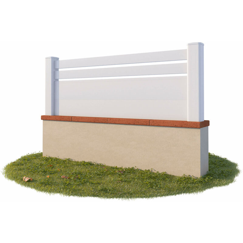Clôture pro 72 cm - Kit Complet 18.80 m - 2 Lisses + 2 Soubassements - Blanc