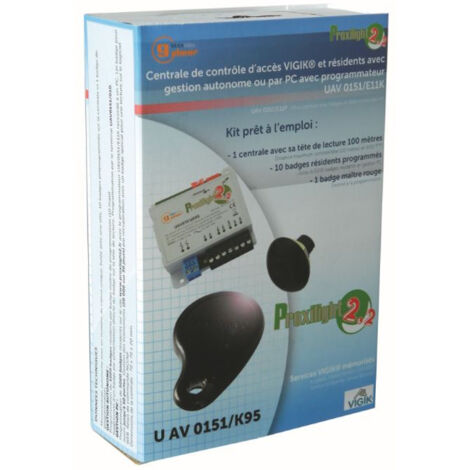 Golmar – Kit complet badge VIGIK – Centrale contrôle d'accès avec 10 badges résidents – Alimentation 12-24Vac – Gestion jusqu'à 1000 badges