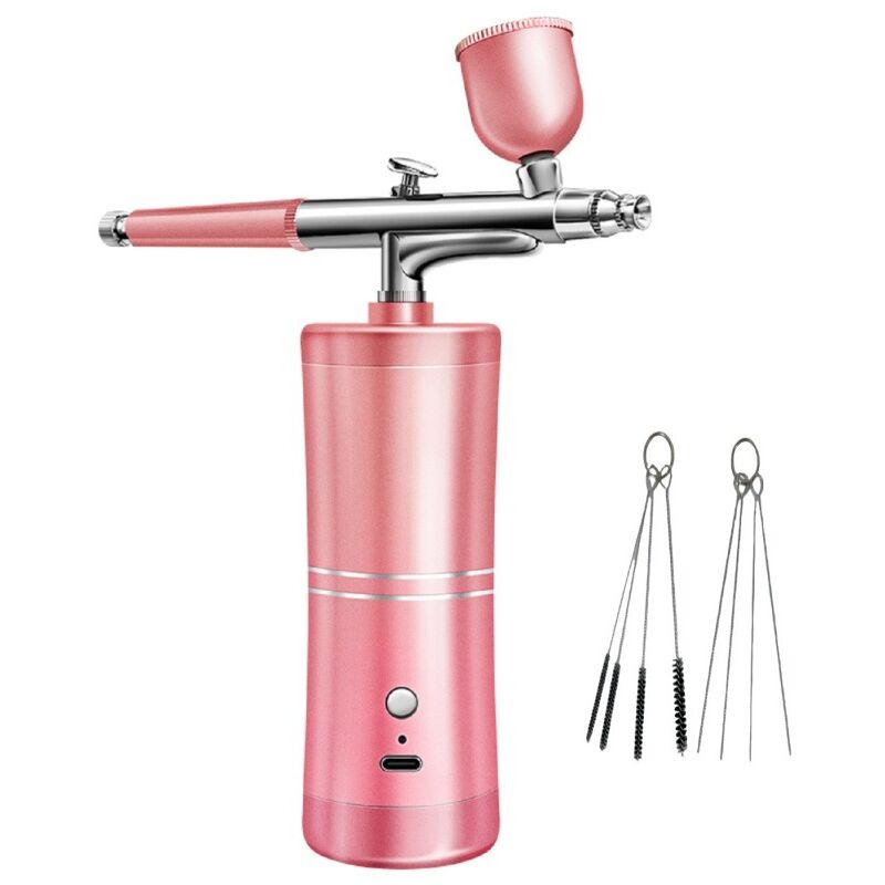 Kit Complet, Compresseur Aérographe Haute Pression, Injecteur D'Oxygène, pour L'Hydratation de la Peau, L'Art des Ongles, Tatouage, Peinture,