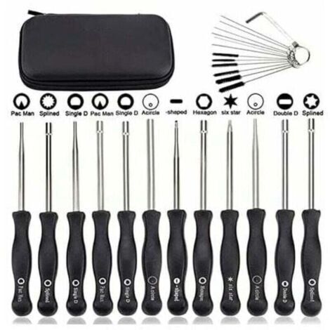 Kit complet de 12 outils de réglage de carburateur et tournevis de réglage pour moteur à 2 temps, XU, Pour débroussailleuses, Tronçonneuses Poulan, Husqvarna, STHIL, Echo -