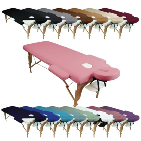 Kit complet de housses pour table de massage - Éponge - Rose pastel - Vivezen