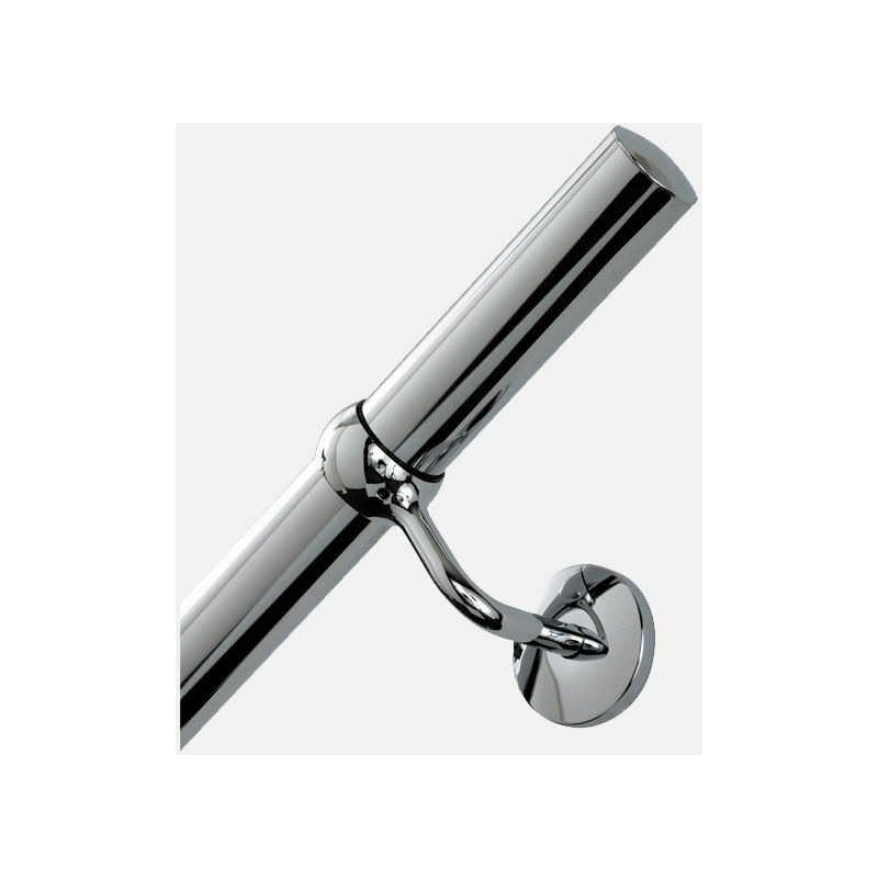 Kit main courante murale en acier+ supports de fixation