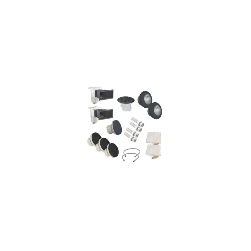 Astral - Kit complet de pièces à sceller de couleur gris anthracite pour piscines liner entre 8x4 et 10x5 m