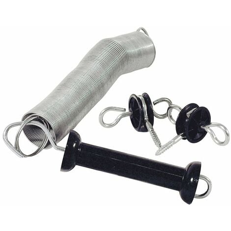 Kit complet de portail comprenant une poignée, un ressort et des isolateurs