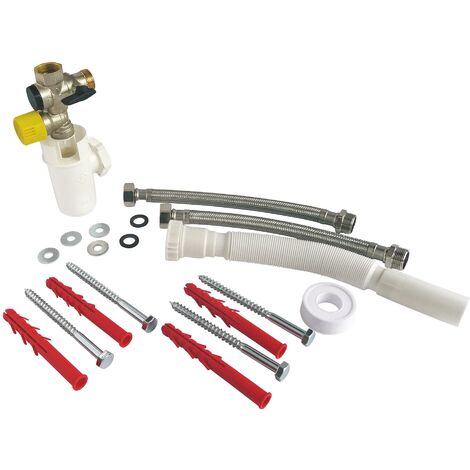Kit complet de raccordement chauffe-eau avec Groupe de sécurité eau calcaire - nickelé