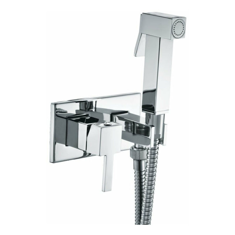 Kit bidet wc avec douchette carrée encastrée
