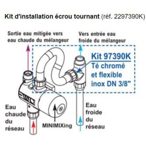 Kit complet d'installation mitigeur thermostatique MINIMIXing chromé - Watts