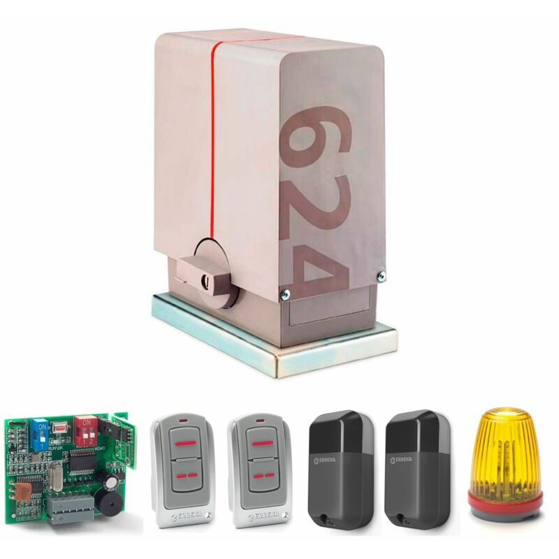 Kit complet Erreka lince pour portails coulissants - 24 vdc avec centrale incorporée