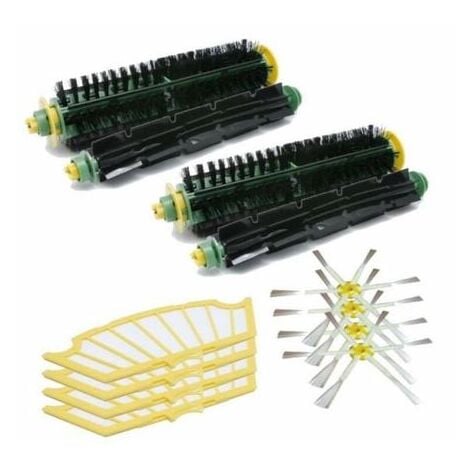 NORCKS KIT COMPLET MEDIUM AVEC BROSSE LATERALE A 6 BRANCHES POUR IROBOT ROOMBA 505 510 520 521 530 531 532 533 534 535 536 540 550 555 560