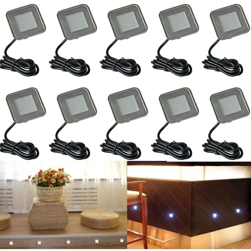 Kit Complet Mini Spots led Encastrables rgb Multicolores Carrés rgb - multicolore - 6 spots led - Contrôleur mural rgb