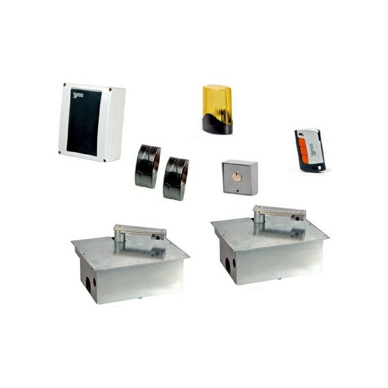 Kit complet motorisation enterré irréversible 230V , 2 vantaux 2m50 under VDS