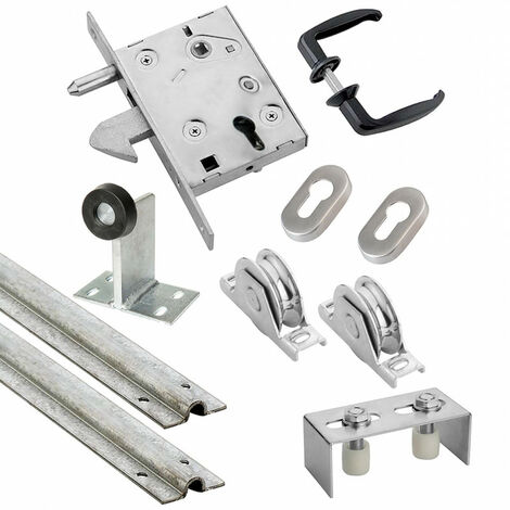 Kit complet portail coulissant roue acier gorge en U à encastrer ESTEBRO - plusieurs modèles disponibles