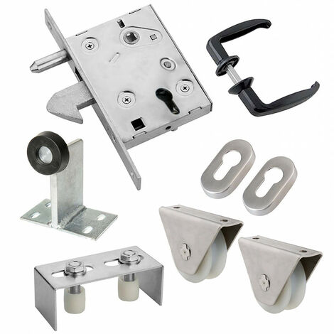 Kit complet portail coulissant roue nylon gorge en U en applique ESTEBRO - plusieurs modèles disponibles