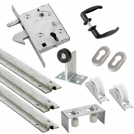Kit complet portail coulissant roue nylon gorge en U encastré ESTEBRO - plusieurs modèles disponibles