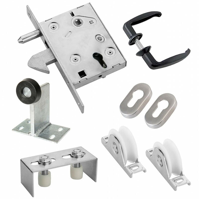 Kit complet portail coulissant roue nylon gorge u à encastrer Ø80x20mm Estebro