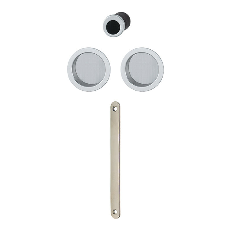 Serrure pour portes coulissantes - Axe : - - Décor : Alu satiné - Modèle : Poignées cuvettes - Pour porte d'épaisseur : 35 mm - Version : c Hoppe