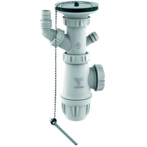 Kit complet pour évier 1 cuve sans trop plein incorporé Ø 60 mm inox NF - VALENTIN
