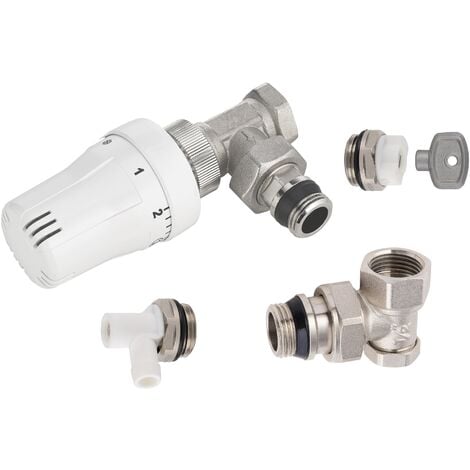 Kit complet robinet thermostatique équerre pour radiateur NOYON & THIEBAULT M1/2' - F1/2'