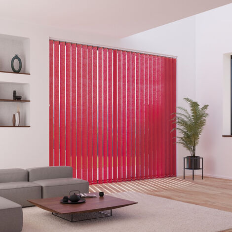 Kit complet store californien à lamelles verticales 89mm - h280cm Rouge