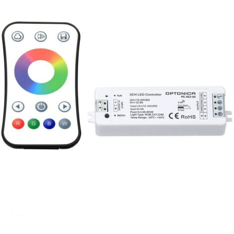 Controleur LED RVB + blanc froid 4CH tension 12/24VDC 360W 15A + micro