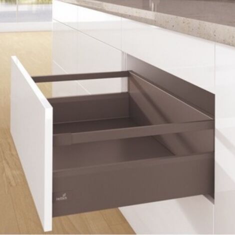 Kit complet tiroir ArciTech à casseroles avec tringles profil H126mm paroi arrière H218mm anthracite longueur 500mm - HETTICH FRANCE SCS