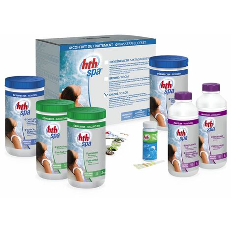 Kit completo de tratamiento del agua con cloro, kit de mantenimiento HTH para SPAs hinchables