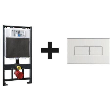 Kit completo di cassetta incasso Idealite e placca bianca per wc