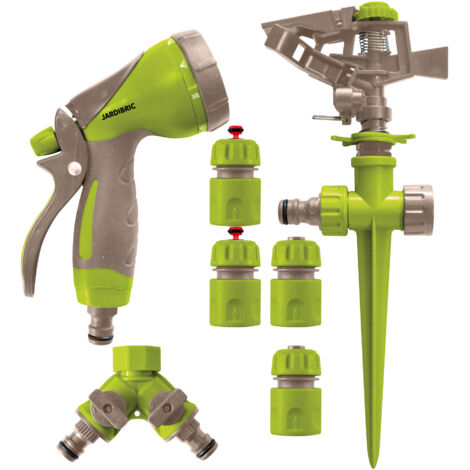 Kit completo di irrigazione con pistola + irrigatori + raccordo a T + connettori
