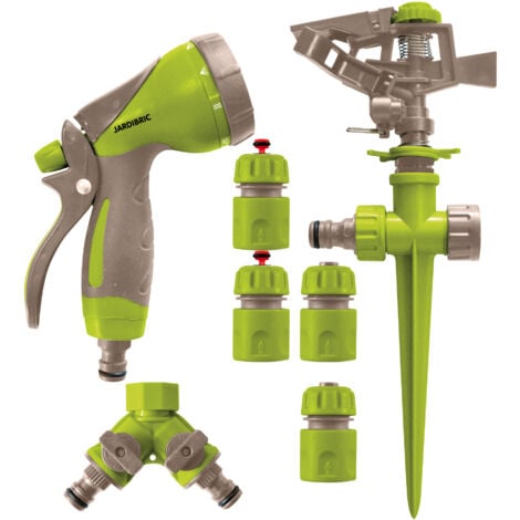 JARDIBRIC Kit completo di irrigazione con pistola + irrigatori + T + raccordi