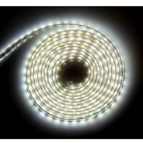Kit completo di striscia LED da 10 metri, 220 V, silicone impermeabile IP68, bianco freddo 6000 K, SMD5050, 60 LED/m - non richiede trasformatore.