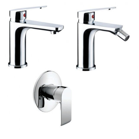 Kit Completo Rubinetteria Bagno Lavabo, Bidet, Incasso Doccia