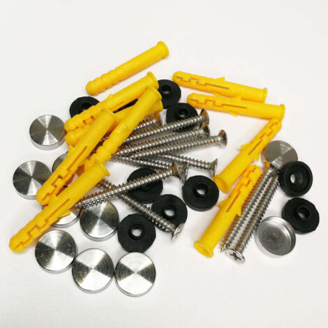 Kit completo - Viti, Placche copri-viti e Stop da muro - Pièces: 10 pz