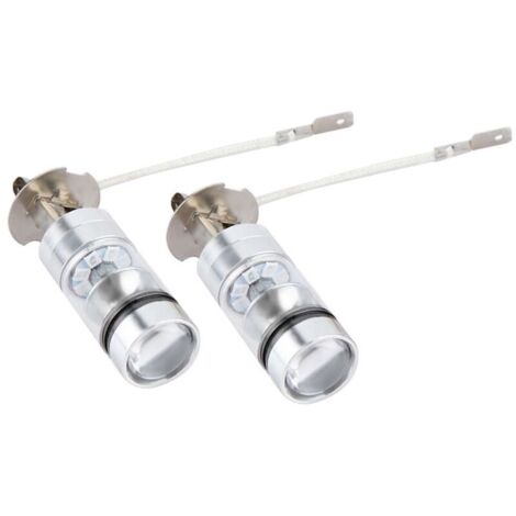 Kit comprenant 2 ampoules LED H3 bleues 6000K 100W pour feux antibrouillard et phares de voiture. - AquaForge