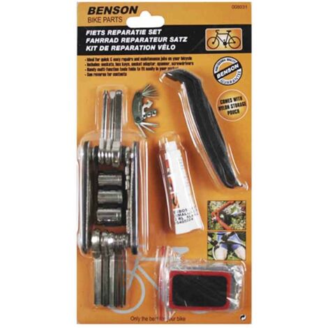 KIT CON HERRAMIENTA MULTIUSOS PARA REPARACIÓN DE BICICLETAS