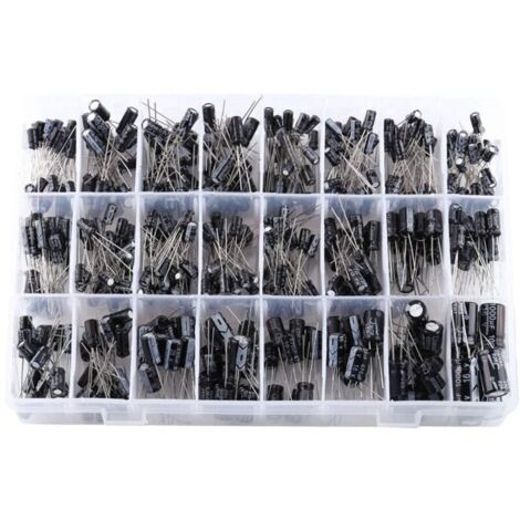 Kit condensatori, 500 pezzi condensatori elettrolitici, 24 valori, condensatori in alluminio micro radiali, 16 V-50 V, da 0,1 uF a 1000 uF, per applicazioni elettroniche