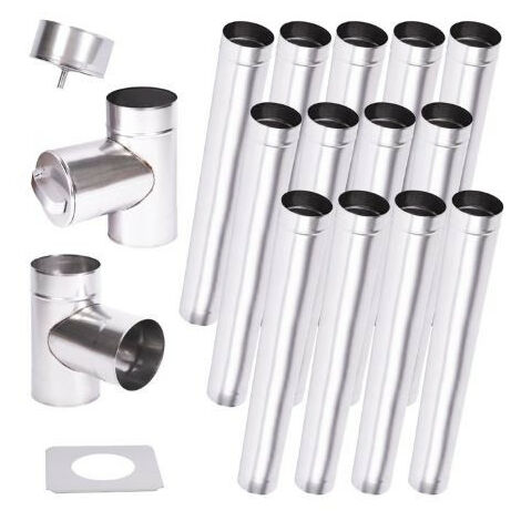Kit conduit cheminée simple paroi de 13 m Ø 100/120/130/150/160/180/200 mm - 200 mm