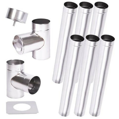 Kit conduit cheminée simple paroi de 6 m Ø 100/120/130/150/160/180/200 mm - 130 mm