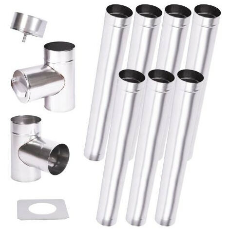 Kit conduit cheminée simple paroi de 7 m Ø 100/120/130/150/160/180/200 mm - 130 mm