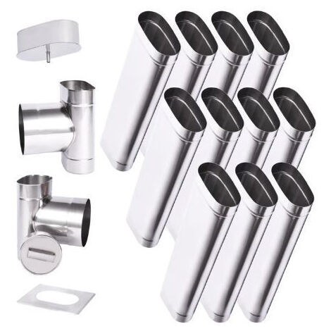 Kit conduit cheminée simple paroi ovale de 11 m Ø 120x185 mm