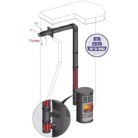 Kit D'évacuation Des Fumées Horizontale 60/100mm Hermann Pour Chaudières Semiatek Et Thema 0010031041 36951