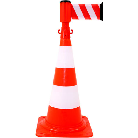 Kit cône avec dérouleur 100mmx3m Rouge/Blanc - 2830263
