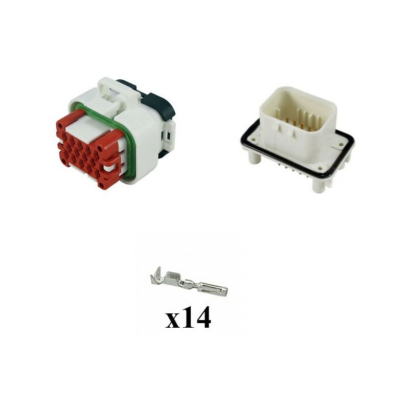 

Kit Conector Ampseal Macho 14 Vías blanco PCB
